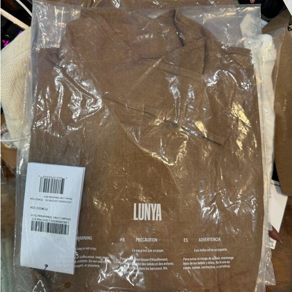 LUNYA NWT $138 Woven Linen Sleeveless Shirt - Brown - Picture 9 of 9